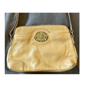 Emma Fox Beige Leather Handbag Shoulder Bag Purse